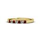 1 - Fiala 2.00 mm Red Garnet and Lab Grown Diamond 7 Stone Wedding Band 