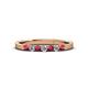 2 - Fiala 2.00 mm Rhodolite Garnet and Lab Grown Diamond 7 Stone Wedding Band 