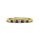 2 - Fiala 2.00 mm Black Diamond and White Lab Grown Diamond 7 Stone Wedding Band 