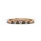 2 - Fiala 2.00 mm Smoky Quartz and Lab Grown Diamond 7 Stone Wedding Band 