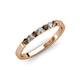 3 - Fiala 2.00 mm Smoky Quartz and Lab Grown Diamond 7 Stone Wedding Band 