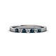 2 - Fiala 2.00 mm Blue Diamond and White Lab Grown Diamond 7 Stone Wedding Band 