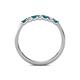 5 - Fiala 2.00 mm London Blue Topaz and Lab Grown Diamond 7 Stone Wedding Band 