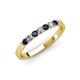 3 - Fiala 2.40 mm Blue Sapphire and Diamond 7 Stone Wedding Band 
