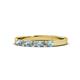 1 - Fiala 2.40 mm Aquamarine and Diamond 7 Stone Wedding Band 