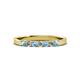 2 - Fiala 2.40 mm Aquamarine and Diamond 7 Stone Wedding Band 