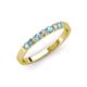 3 - Fiala 2.40 mm Aquamarine and Diamond 7 Stone Wedding Band 