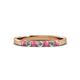 2 - Fiala 2.40 mm Pink Tourmaline and Diamond 7 Stone Wedding Band 