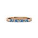 2 - Fiala 2.40 mm Blue Topaz and Diamond 7 Stone Wedding Band 