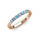 3 - Fiala 2.40 mm Blue Topaz and Diamond 7 Stone Wedding Band 