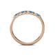 5 - Fiala 2.40 mm Blue Topaz and Diamond 7 Stone Wedding Band 