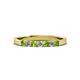 2 - Fiala 2.40 mm Peridot and Diamond 7 Stone Wedding Band 