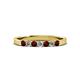 2 - Fiala 2.40 mm Red Garnet and Diamond 7 Stone Wedding Band 