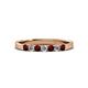 2 - Fiala 2.40 mm Red Garnet and Diamond 7 Stone Wedding Band 