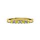 2 - Fiala 2.40 mm Yellow and White Diamond 7 Stone Wedding Band 