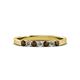 2 - Fiala 2.40 mm Smoky Quartz and Diamond 7 Stone Wedding Band 