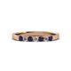 2 - Fiala 2.40 mm Blue Sapphire and Lab Grown Diamond 7 Stone Wedding Band 