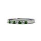 1 - Fiala 2.40 mm Green Garnet and Lab Grown Diamond 7 Stone Wedding Band 