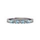 2 - Fiala 2.40 mm Aquamarine and Lab Grown Diamond 7 Stone Wedding Band 