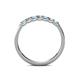 5 - Fiala 2.40 mm Aquamarine and Lab Grown Diamond 7 Stone Wedding Band 