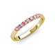 3 - Fiala 2.40 mm Pink Tourmaline and Lab Grown Diamond 7 Stone Wedding Band 