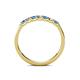5 - Fiala 2.40 mm Blue Topaz and Lab Grown Diamond 7 Stone Wedding Band 