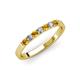 3 - Fiala 2.40 mm Citrine and Lab Grown Diamond 7 Stone Wedding Band 
