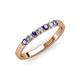 3 - Fiala 2.40 mm Iolite and Lab Grown Diamond 7 Stone Wedding Band 