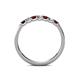 5 - Fiala 2.40 mm Red Garnet and Lab Grown Diamond 7 Stone Wedding Band 