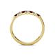 5 - Fiala 2.40 mm Red Garnet and Lab Grown Diamond 7 Stone Wedding Band 