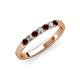 3 - Fiala 2.40 mm Red Garnet and Lab Grown Diamond 7 Stone Wedding Band 