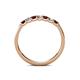 5 - Fiala 2.40 mm Red Garnet and Lab Grown Diamond 7 Stone Wedding Band 