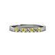 2 - Fiala 2.40 mm Yellow Sapphire and Lab Grown Diamond 7 Stone Wedding Band 