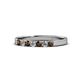 1 - Fiala 2.40 mm Smoky Quartz and Lab Grown Diamond 7 Stone Wedding Band 