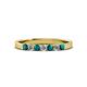 2 - Fiala 2.40 mm London Blue Topaz and Lab Grown Diamond 7 Stone Wedding Band 