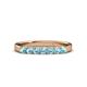 3 - Fiala 2.70 mm Aquamarine 7 Stone Wedding Band 