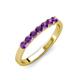 4 - Fiala 2.70 mm Amethyst 7 Stone Wedding Band 