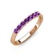 4 - Fiala 2.70 mm Amethyst 7 Stone Wedding Band 