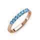 4 - Fiala 2.70 mm Blue Topaz 7 Stone Wedding Band 