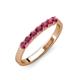 4 - Fiala 2.70 mm Rhodolite Garnet 7 Stone Wedding Band 