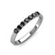4 - Fiala 2.70 mm Black Diamond 7 Stone Wedding Band 