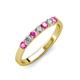 2 - Fiala 2.70 mm Pink Sapphire and Diamond 7 Stone Wedding Band 
