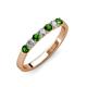 2 - Fiala 2.70 mm Green Garnet and Diamond 7 Stone Wedding Band 