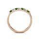 4 - Fiala 2.70 mm Green Garnet and Diamond 7 Stone Wedding Band 