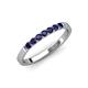 4 - Fiala 2.00 mm Blue Sapphire 7 Stone Wedding Band 