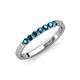 4 - Fiala 2.00 mm London Blue Topaz 7 Stone Wedding Band 