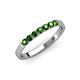 4 - Fiala 2.40 mm Green Garnet 7 Stone Wedding Band 