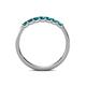 6 - Fiala 2.40 mm London Blue Topaz 7 Stone Wedding Band 