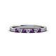 2 - Fiala 2.00 mm Amethyst and Lab Grown Diamond 7 Stone Wedding Band 