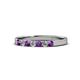 1 - Fiala 2.40 mm Amethyst and Lab Grown Diamond 7 Stone Wedding Band 